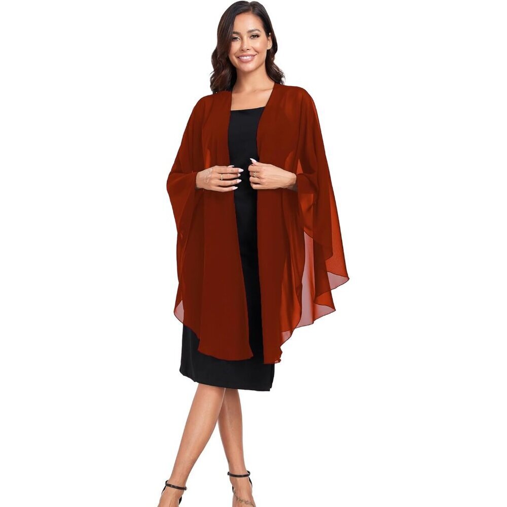 Women’s Chiffon Wedding Shawls Wraps Evening Bridal Party Cover Women’s - Picture 3 of 6